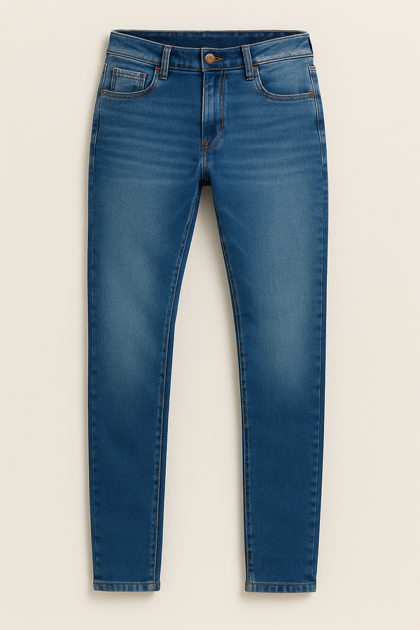 Calça Jeans Masculina Slim Fit Azul Claro Algodão com Elastano