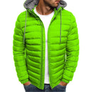 Jaqueta Puffer Masculina com Capuz Casual