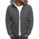 Jaqueta Puffer Masculina com Capuz Casual