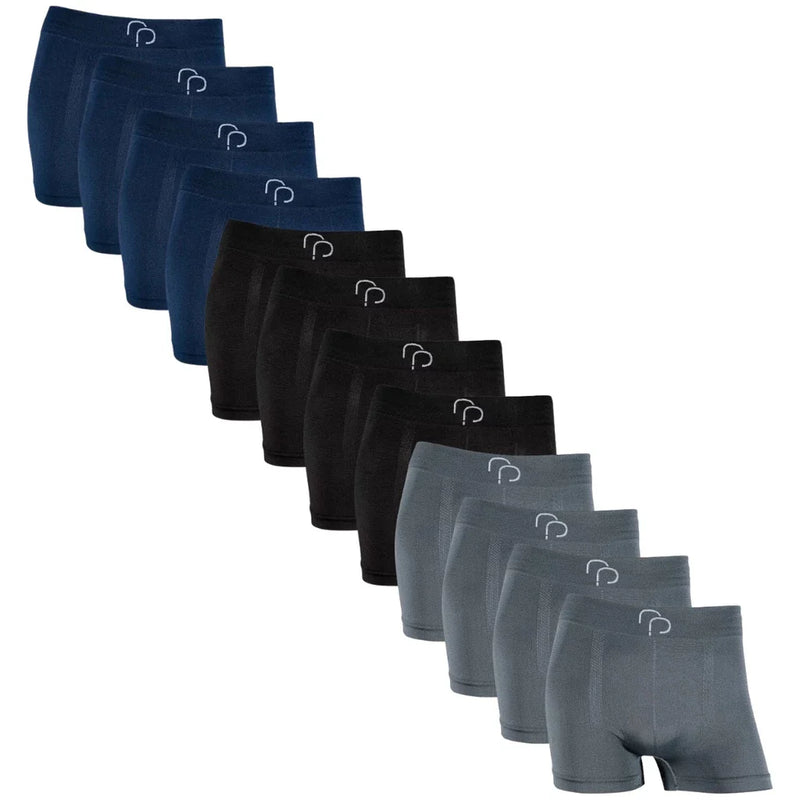 kit com 12 Cuecas Boxer Masculinas Confortáveis  Tecido Macio e Elástico
